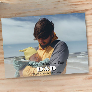 Tarjeta Festiva Feliz Día del Padre Papá Foto Completa Día del Pad