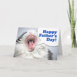 Tarjeta Festiva Feliz Día del Padre Papá Gato Divertido Gritando H