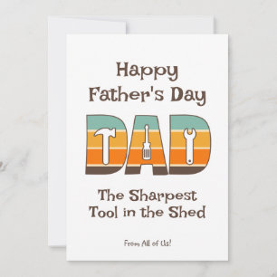 Tarjeta Festiva Feliz Día del Padre Papá La Herramienta Más Afilad