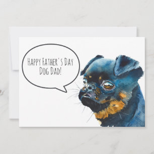 Tarjeta Festiva Feliz Día del Padre Papá Perro Griffon de Bruselas