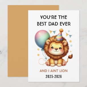 Tarjeta Festiva Feliz Día del Padre para Papá León Adorable