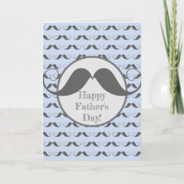 Tarjeta Festiva Feliz Día del Padre - Patrón de bigote divertido