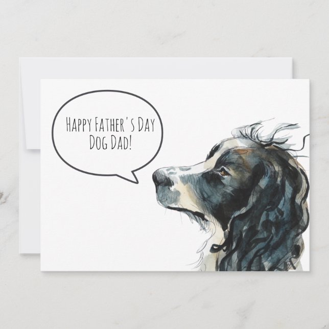 Tarjeta Festiva Feliz Día del Padre Perro papá Springer Personaliz (Anverso)