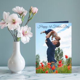 Tarjeta Festiva Feliz Día del Padre, Personalizado foto de esposa