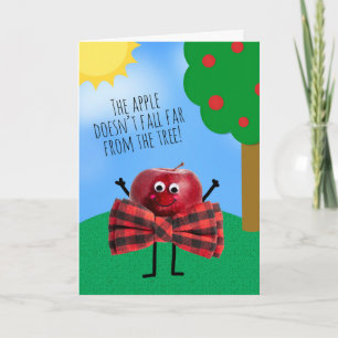 Tarjeta Festiva Feliz Día del Padre que Apple no cae lejos