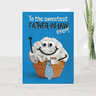 Tarjeta Festiva Feliz Día del Padre Suegro Cupcake más Dulce 