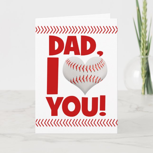 Tarjeta Festiva Feliz Día del Padre Tema del béisbol (Anverso)