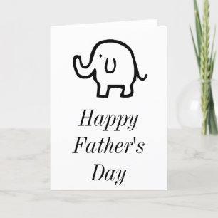 Tarjeta Festiva Feliz Día del Padres, bebé elefante, un simple Per