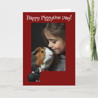 Tarjeta Festiva Feliz Día del Piggytine Guinea San Valentín