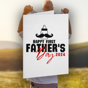Tarjeta Festiva Feliz Día del Primer Padre, primera vez nuevo padr