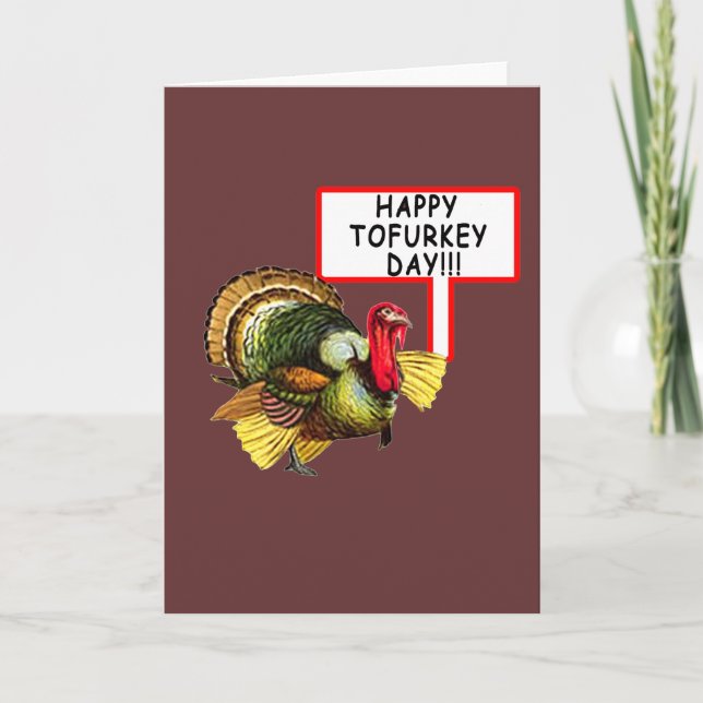 Tarjeta Festiva ¡Feliz Día del Tofurkey! Camiseta divertida de Acc (Anverso)