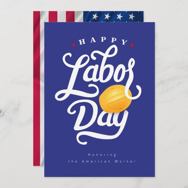 Tarjeta Festiva Feliz Día del Trabajo (Anverso / Reverso)