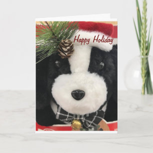 TARJETA FESTIVA FELIZ DÍA FESTIVO DE UN "PERRITO DE NAVIDAD" ADORA