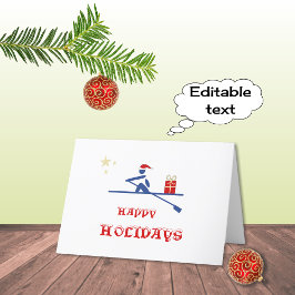 Tarjeta Festiva Feliz día festivo remero que trae regalo
