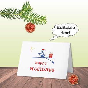 Tarjeta Festiva Feliz día festivo remero que trae regalo