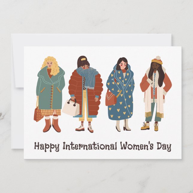 Tarjeta Festiva Feliz Día Internacional de la Mujer (Anverso)