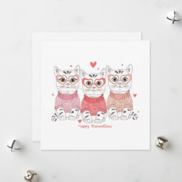 Tarjeta Festiva Feliz Día Meowentines Gato