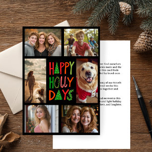 Tarjeta Festiva FELIZ DÍAS DE SALUD PERSONALIZADO de mano 6 FOTOS