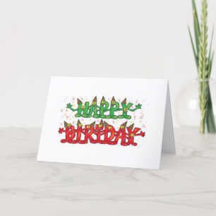 TARJETA FESTIVA FELIZ ***DICIEMBRE** CUMPLEAÑOS