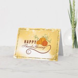 Tarjeta Festiva Feliz Diseño de texto de Acción de Gracias con cal
