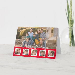 Tarjeta Festiva Feliz diseño rojo de vacaciones