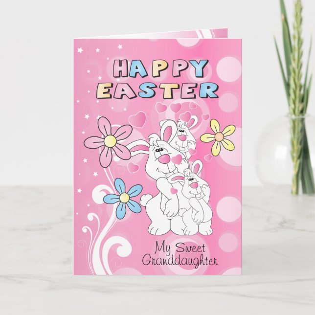 Tarjeta Festiva Feliz Diversión de Conejo de Pascua (Anverso)