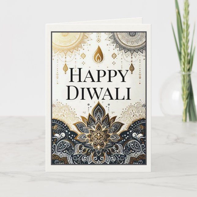 Tarjeta Festiva Feliz Diwali (Anverso)