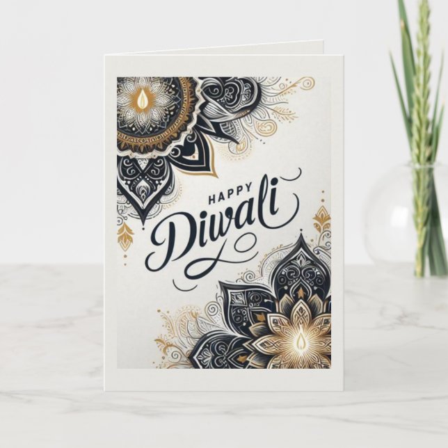 Tarjeta Festiva Feliz Diwali (Anverso)