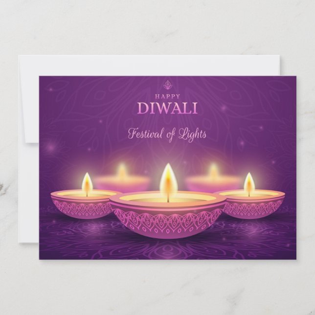 Tarjeta Festiva Feliz Diwali (Anverso)