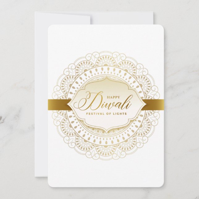 Tarjeta Festiva Feliz Diwali (Anverso)