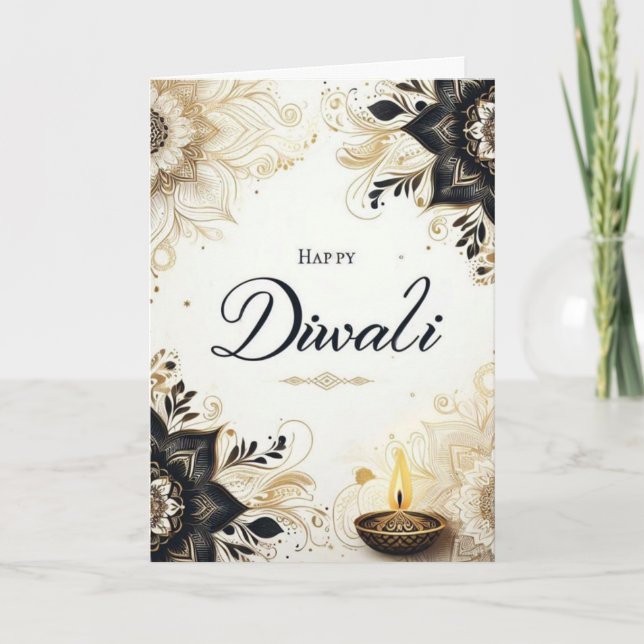 Tarjeta Festiva Feliz Diwali (Anverso)