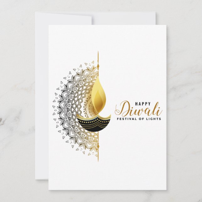Tarjeta Festiva Feliz Diwali (Anverso)