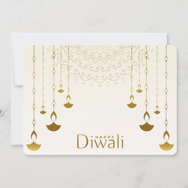 Tarjeta Festiva Feliz Diwali (Anverso)