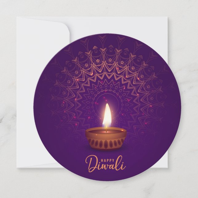 Tarjeta Festiva Feliz Diwali (Anverso)