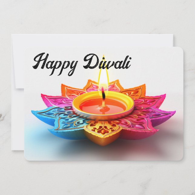 Tarjeta Festiva Feliz Diwali (Anverso)