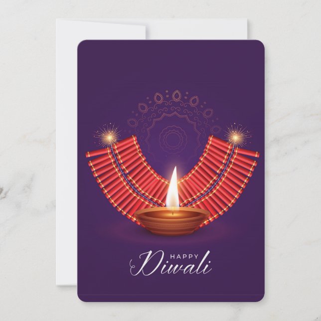 Tarjeta Festiva Feliz Diwali (Anverso)