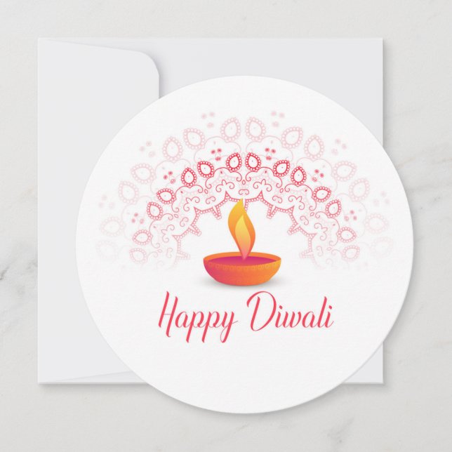 Tarjeta Festiva Feliz Diwali (Anverso)