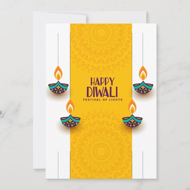 Tarjeta Festiva Feliz Diwali (Anverso)