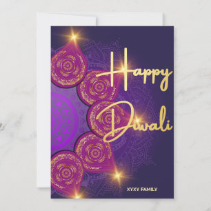 Tarjeta Festiva Feliz Diwali Fiesta India