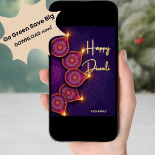 Tarjeta Festiva Feliz Diwali Fiesta India
