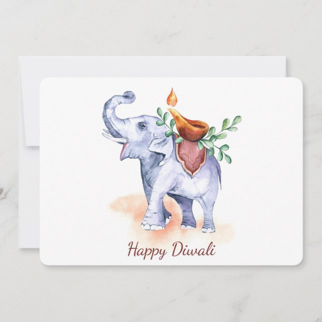 Tarjeta Festiva Feliz Diwali Holiday Card (Anverso)