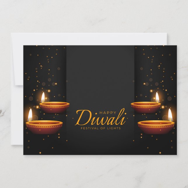 Tarjeta Festiva Feliz Diwali Holiday Card (Anverso)