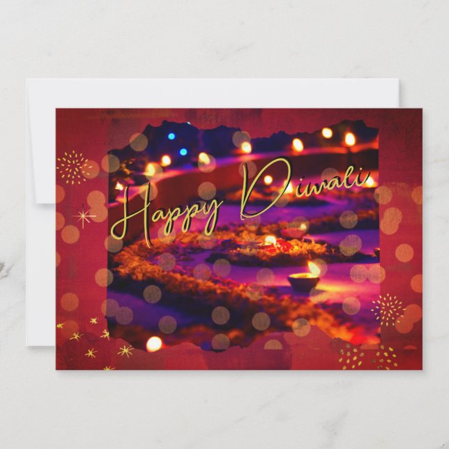 Tarjeta Festiva Feliz Diwali Holiday Card (Anverso)
