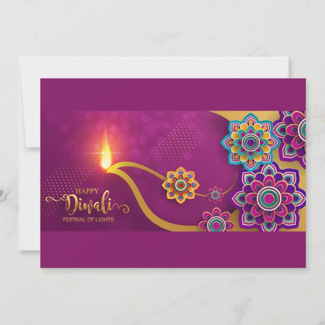 Tarjeta Festiva Feliz Diwali Holiday Card (Anverso)