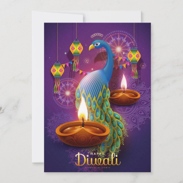 Tarjeta Festiva Feliz Diwali Holiday Card (Anverso)