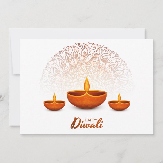 Tarjeta Festiva Feliz Diwali Holiday Card (Anverso)