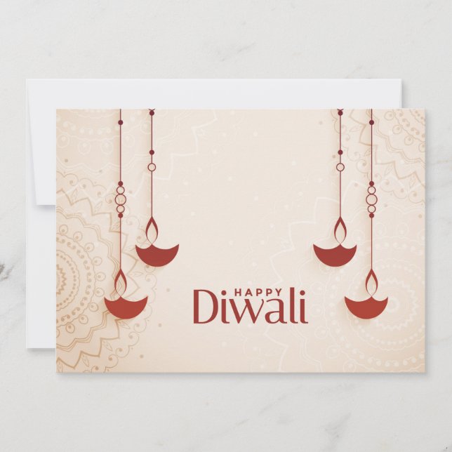 Tarjeta Festiva Feliz Diwali Holiday Card (Anverso)