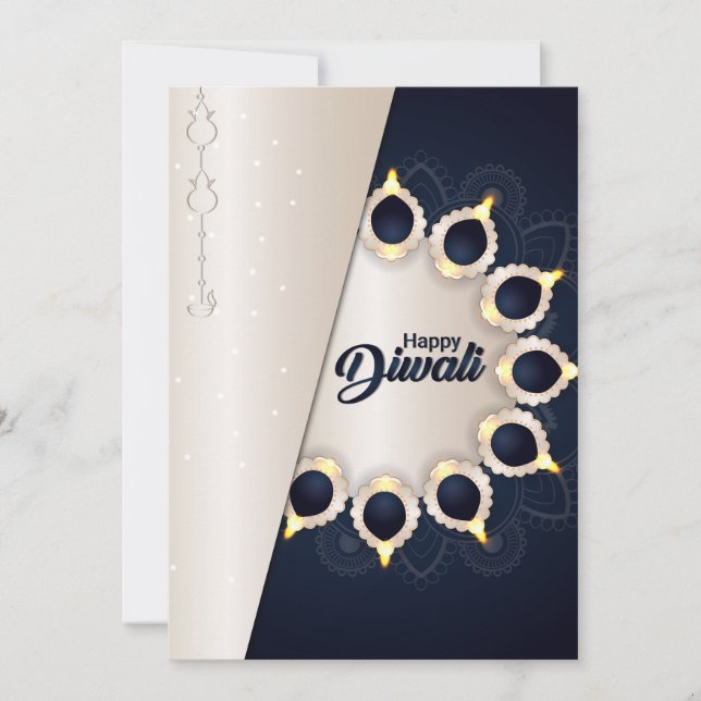 Tarjeta Festiva Feliz Diwali Holiday Card (Anverso)