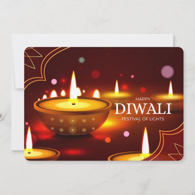 Tarjeta Festiva Feliz Diwali Holiday Card (Anverso)