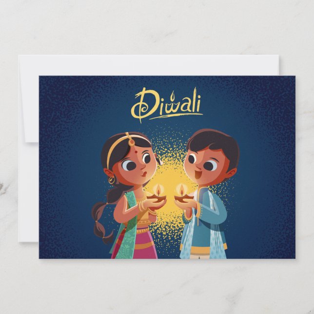Tarjeta Festiva Feliz Diwali Holiday Card (Anverso)